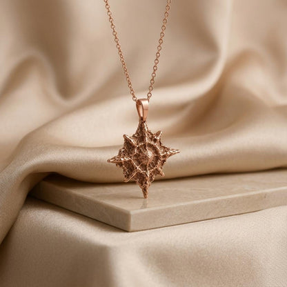 Polaris Star Pendant Necklace | Gold Plated Sterling Silver | Textured Celestial Star | Meaningful Gift for Her