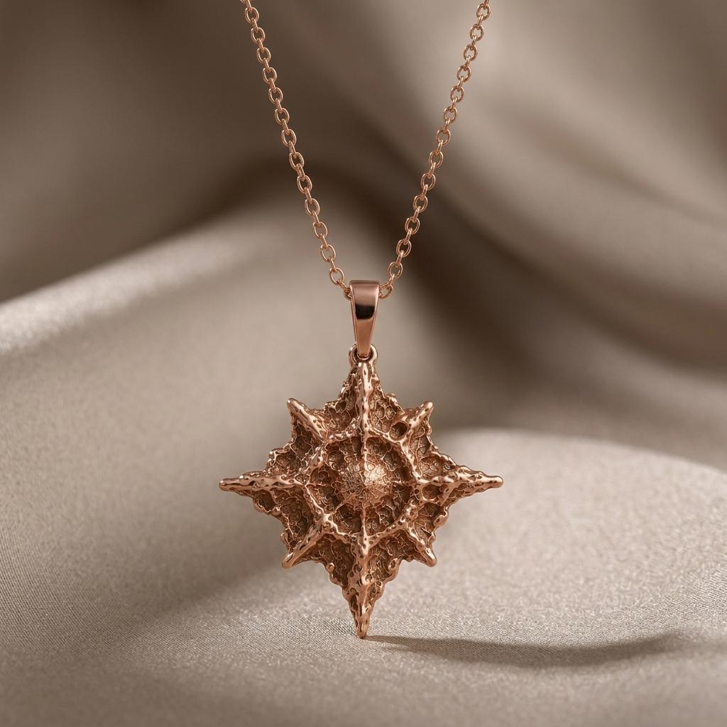 Polaris Star Pendant Necklace | Gold Plated Sterling Silver | Textured Celestial Star | Meaningful Gift for Her