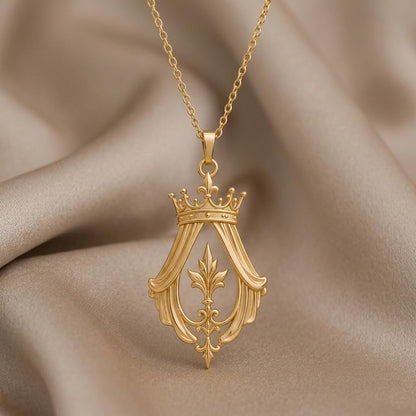 Imperial Crown Veil Necklace | 925 Sterling Silver | Regal Vintage Style | Meaningful Milestone Gift