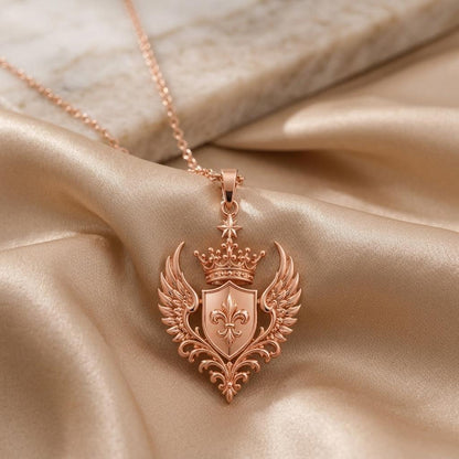 Queen Seraph Crest Pendant | 925 Sterling Silver | Royal Angelic Crest | Empowerment Gift