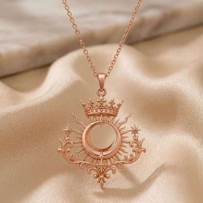 Royal Eclipse Tiara Pendant | 925 Sterling Silver | Celestial Royal Theme | Symbolic Empowerment Gift