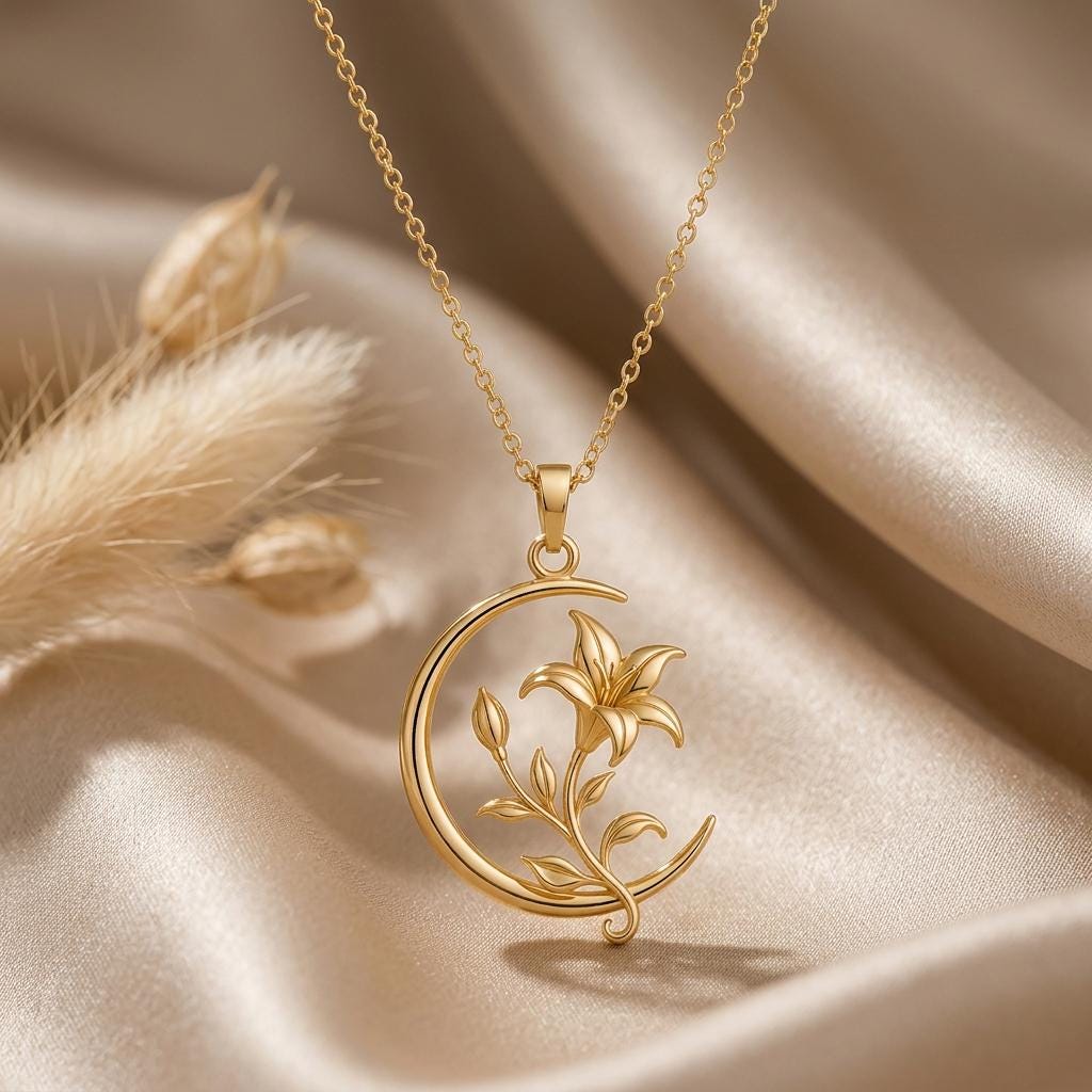 Moonvine Lily Pendant | Sterling Silver | Celestial Floral | Meaningful Gift