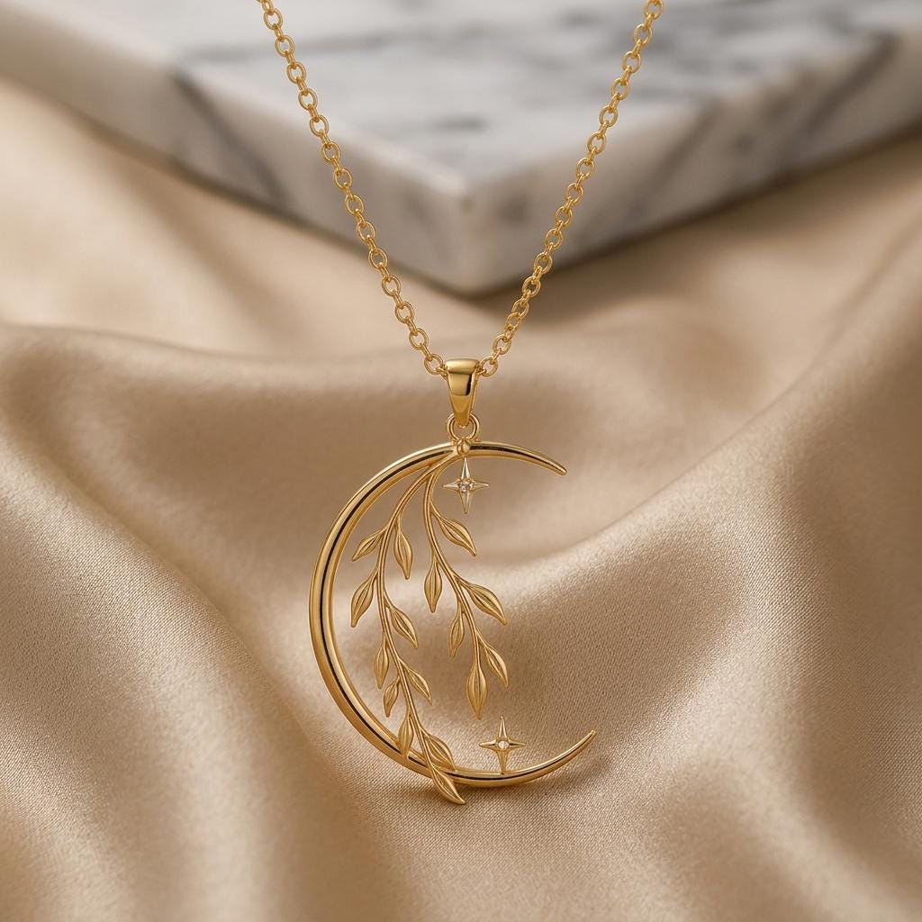 Celestial Willow Pendant | Sterling Silver | Celestial Nature Theme | Symbolic Nature Gift
