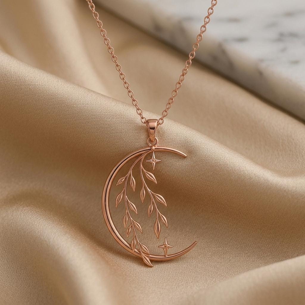 Celestial Willow Pendant | Sterling Silver | Celestial Nature Theme | Symbolic Nature Gift