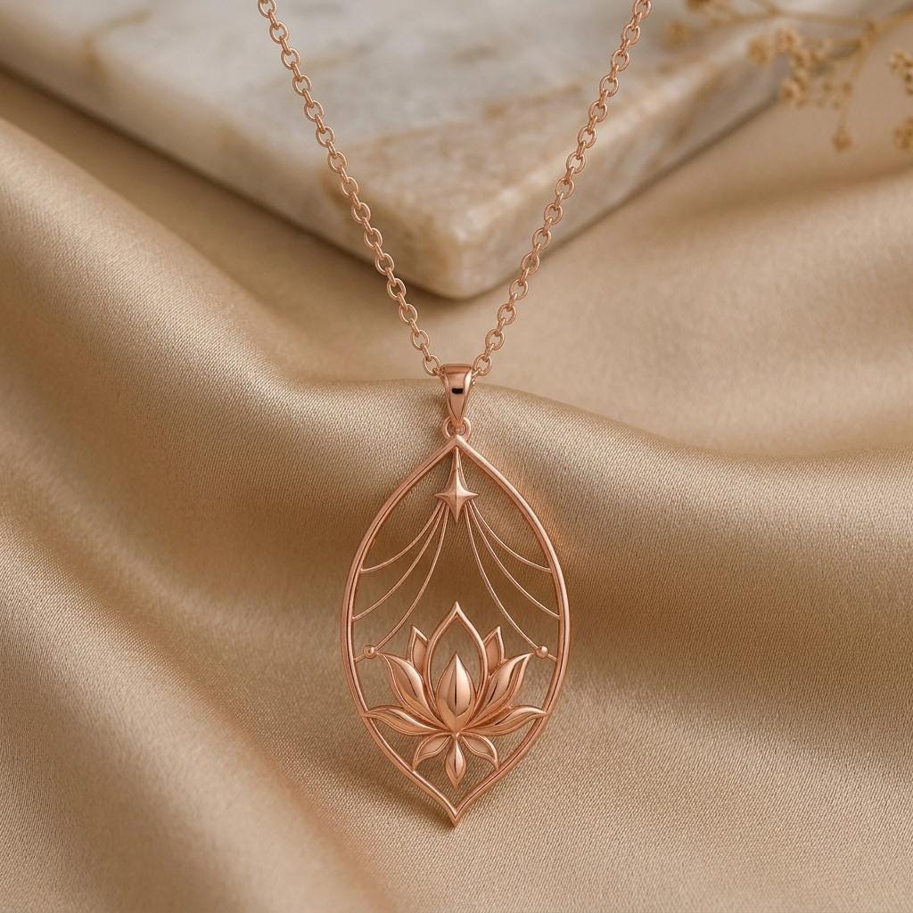 Lotus Veil Pendant | Sterling Silver for Women | Spiritual Nature Theme | Meaningful Gift for Her