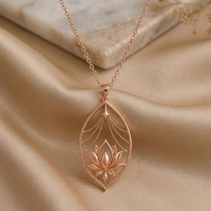 Lotus Veil Pendant | Sterling Silver for Women | Spiritual Nature Theme | Meaningful Gift for Her