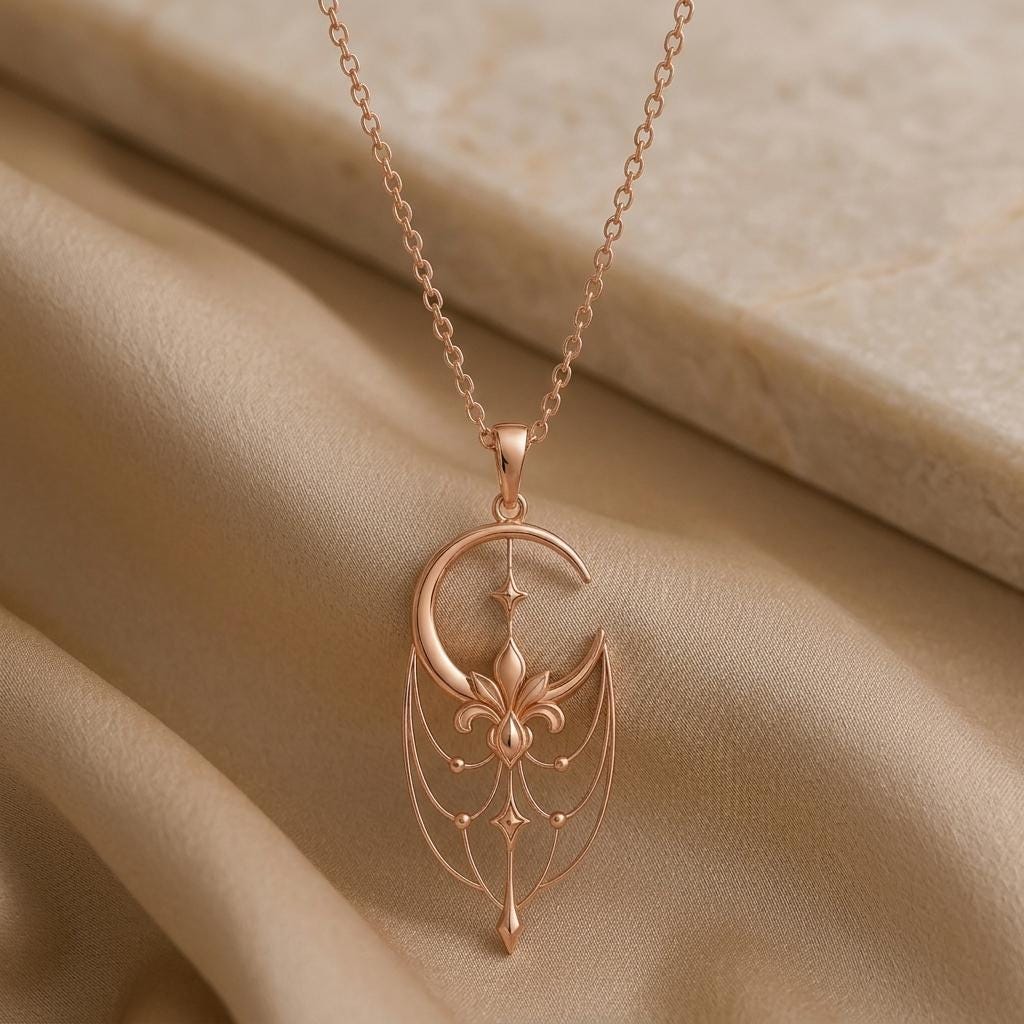 Empress Moonveil Necklace | 925 Sterling Silver Necklace | Ethereal Celestial Design | Elegant Gift for Her