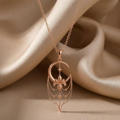 Empress Moonveil Necklace | 925 Sterling Silver Necklace | Ethereal Celestial Design | Elegant Gift for Her