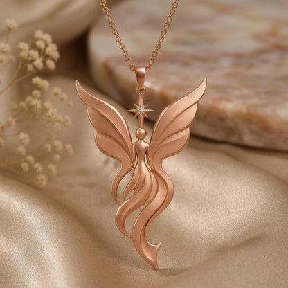 Aurora Wing Fairy Pendant | Sterling Silver | Fantasy Winged Design | Inspirational Gift