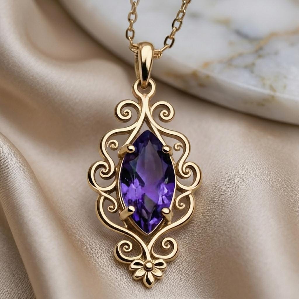 Elven Vine Birthstone Necklace | Sterling Silver Birthstone | Elven Fantasy Nature Inspired | Birthday Anniversary Special Gift
