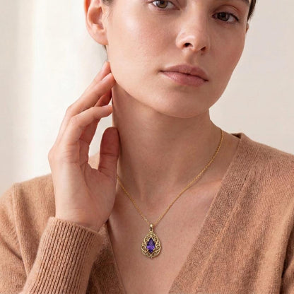 Celestial Vine Birthstone Necklace | 925 Sterling Silver Amethyst | Ornate Vine Celestial Style | Meaningful Birthday Gift