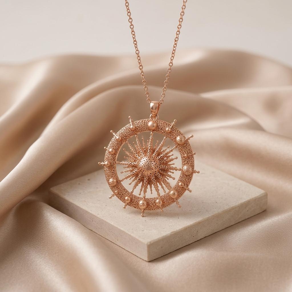 Sun Star Pendant Necklace | 925 Sterling Silver for Women | Intricate Celestial Design | Meaningful Symbolic Gift