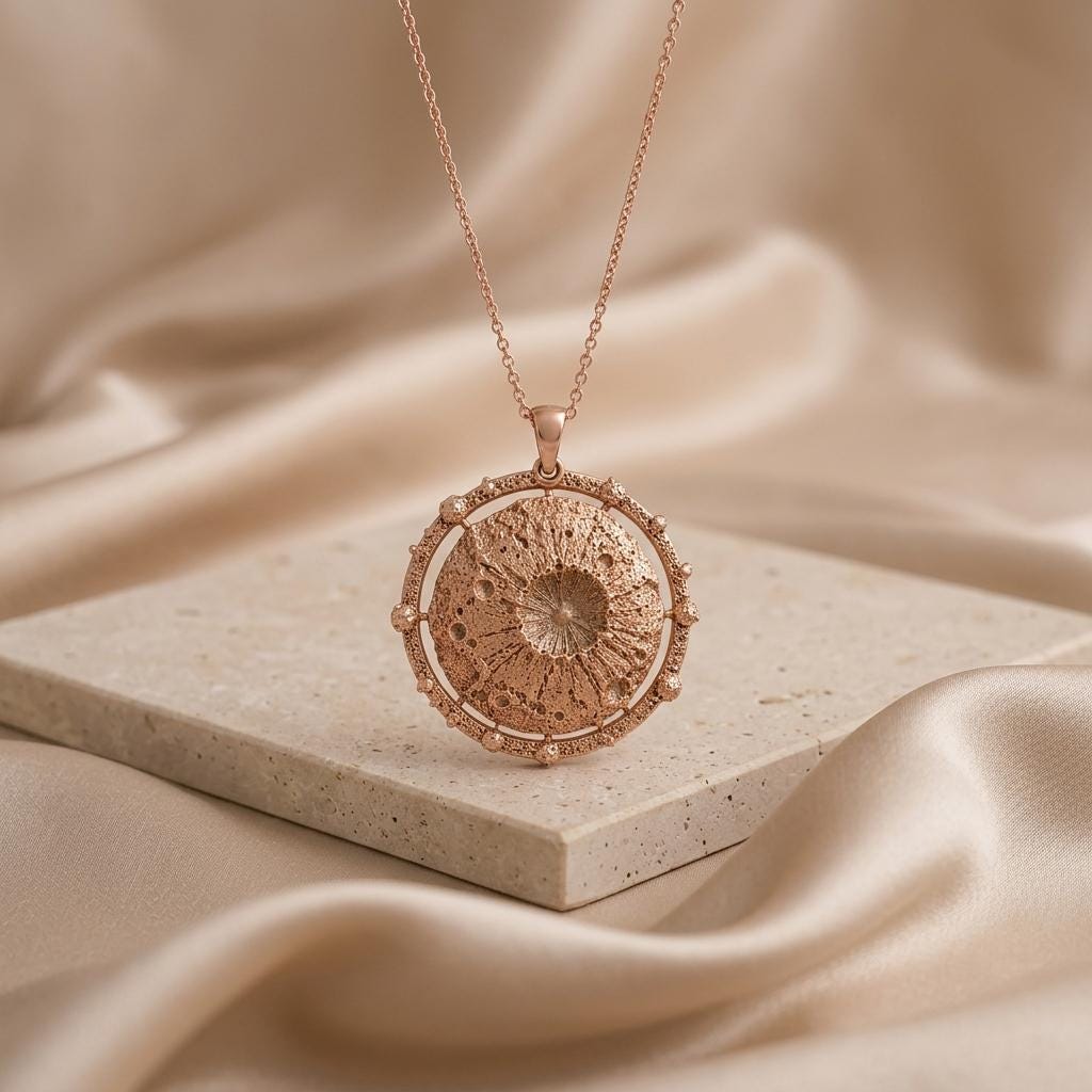 Vesta Asteroid Pendant Necklace | 925 Sterling Silver | Celestial Astronomy Style | Thoughtful Space Gift