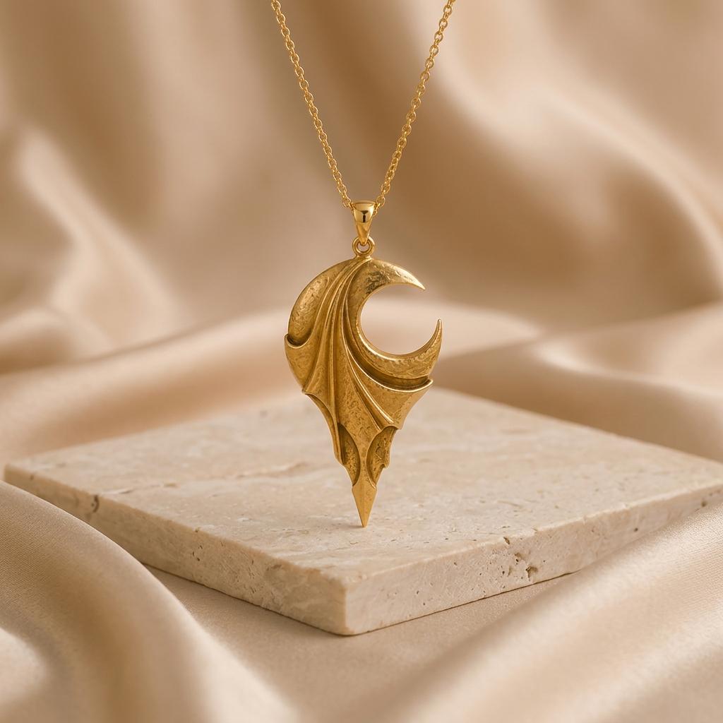 Veiled Eclipse Artifact Pendant | 925 Sterling Silver | Mystical Fantasy Theme | Unique Statement Gift