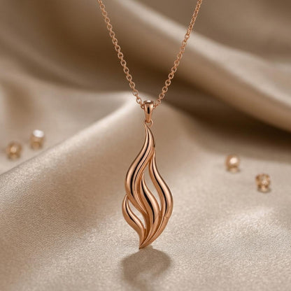 Aurora Flame Necklace | Sterling Silver | Abstract Flame Design | Meaningful Gift for Her