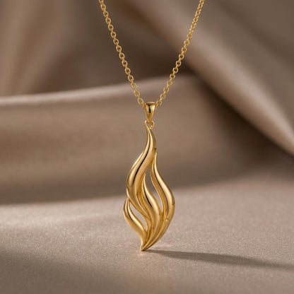 Aurora Flame Necklace | Sterling Silver | Abstract Flame Design | Meaningful Gift for Her