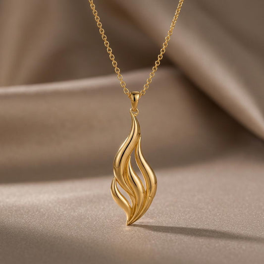 Aurora Flame Necklace | Sterling Silver | Abstract Flame Design | Meaningful Gift for Her