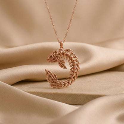 Sacred Koi Relic pendant | 925 Sterling Silver | Mythical Nature Theme | Symbolic Good Fortune Gift