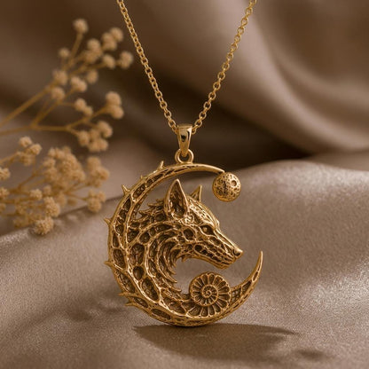 Lunar Wolf Relic pendant | 925 Sterling Silver | Mystical Nature Inspired | Symbol of Strength Gift