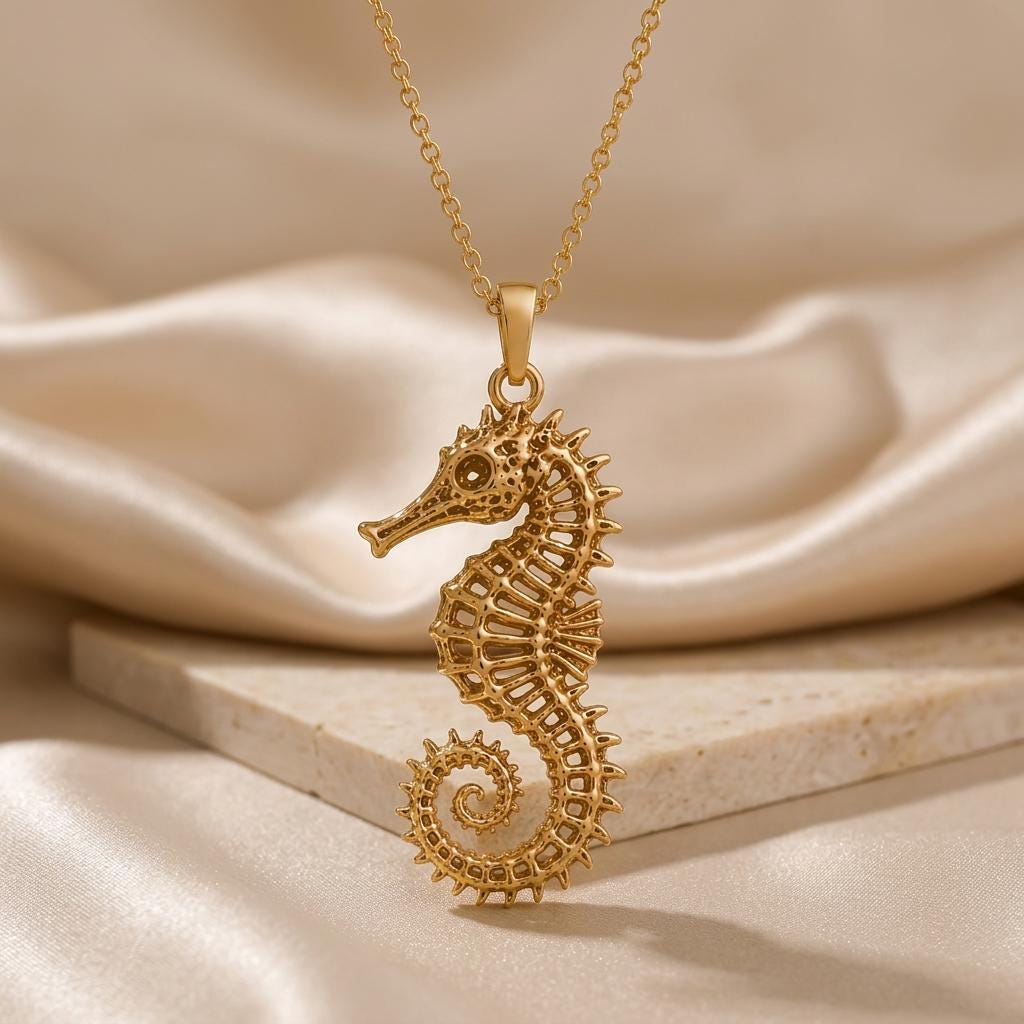 Sacred Seahorse Pendant | 925 Sterling Silver | Marine Life Theme | Symbolic Keepsake Gift
