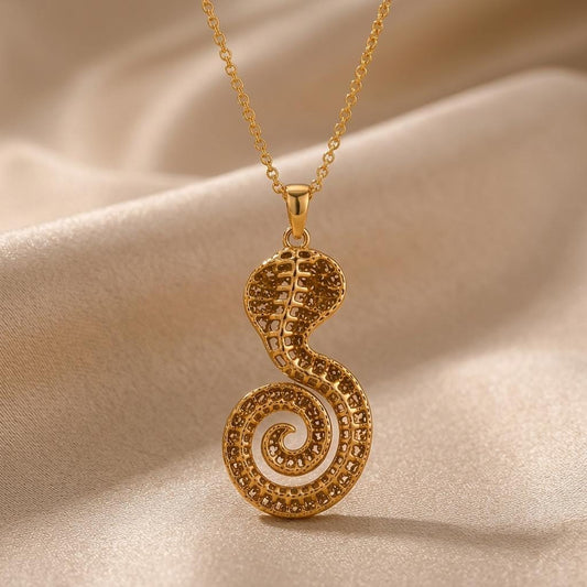 Sacred Cobra Fossil | Sterling Silver | Mystical Animal Design | Wisdom & Protection Gift