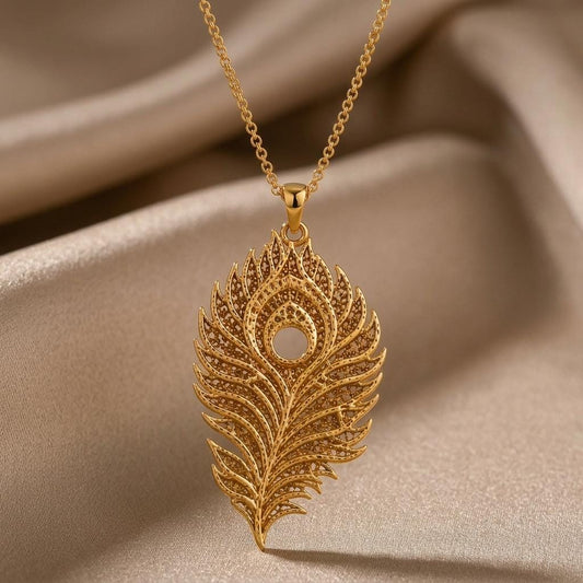 Lunar Peacock Relic pendant | 925 Sterling Silver | Peacock Feather Design | Meaningful Gift for Her
