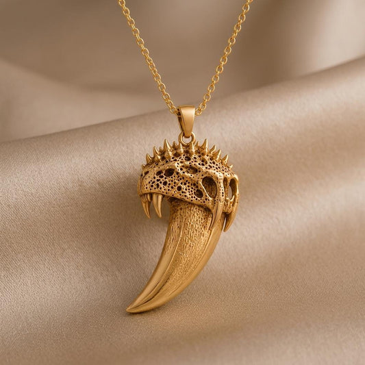 Ancient Saber Tooth Pendant | 925 Sterling Silver | Prehistoric Animal Theme | Unique Statement Gift
