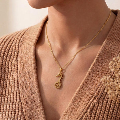 Fossil Seahorse Spine pendant | 925 Sterling Silver | Oceanic Nature Inspired | Unique Nature Lover Gift