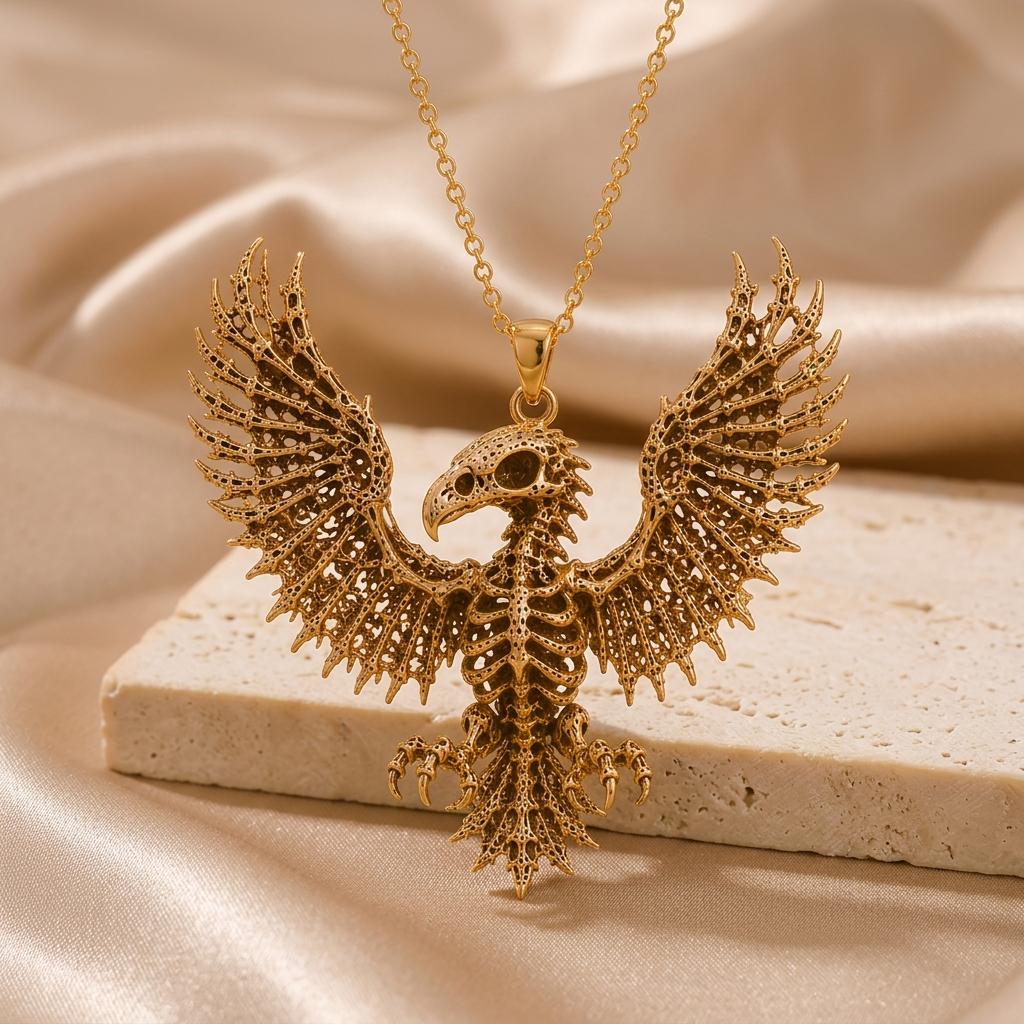 Sacred Eagle Skeleton | 925 Sterling Silver | Mythological Gothic | Unique Statement Gift