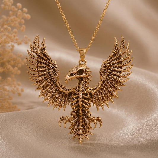 Sacred Eagle Skeleton | 925 Sterling Silver | Mythological Gothic | Unique Statement Gift