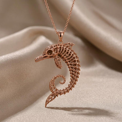 Ancient Dolphin Fossil | 925 Sterling Silver | Skeletal Marine Theme | Unique Statement Gift
