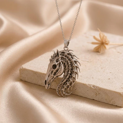 Sacred Horse Skull Relic pendant | 925 Sterling Silver | Mythical Animal Theme | Statement Piece Gift