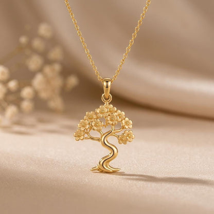 Sakura Cloud Bonsai Necklace | 925 Sterling Silver | Nature Inspired Design | Meaningful Gift for Her