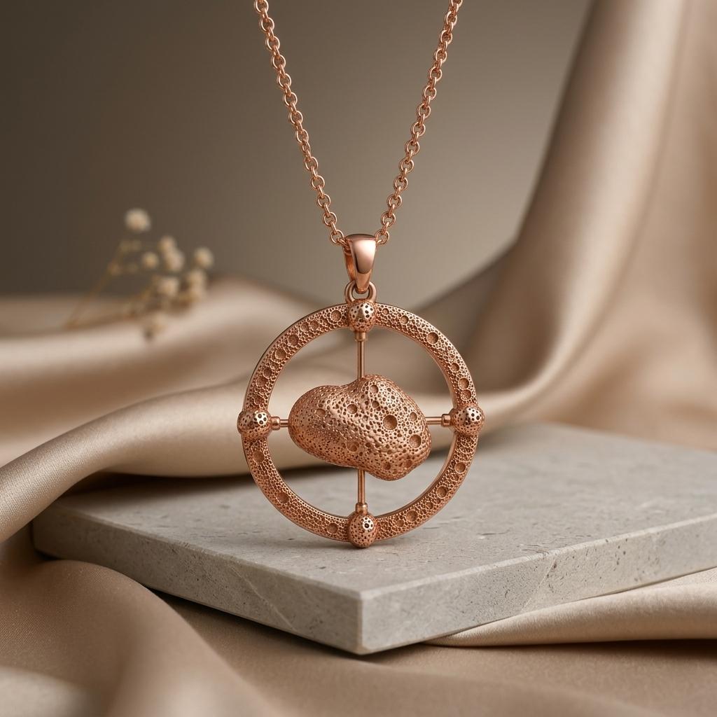Itokawa Asteroid Pendant Necklace | 925 Sterling Silver | Celestial Space Theme | Unique Gift for Space Lovers