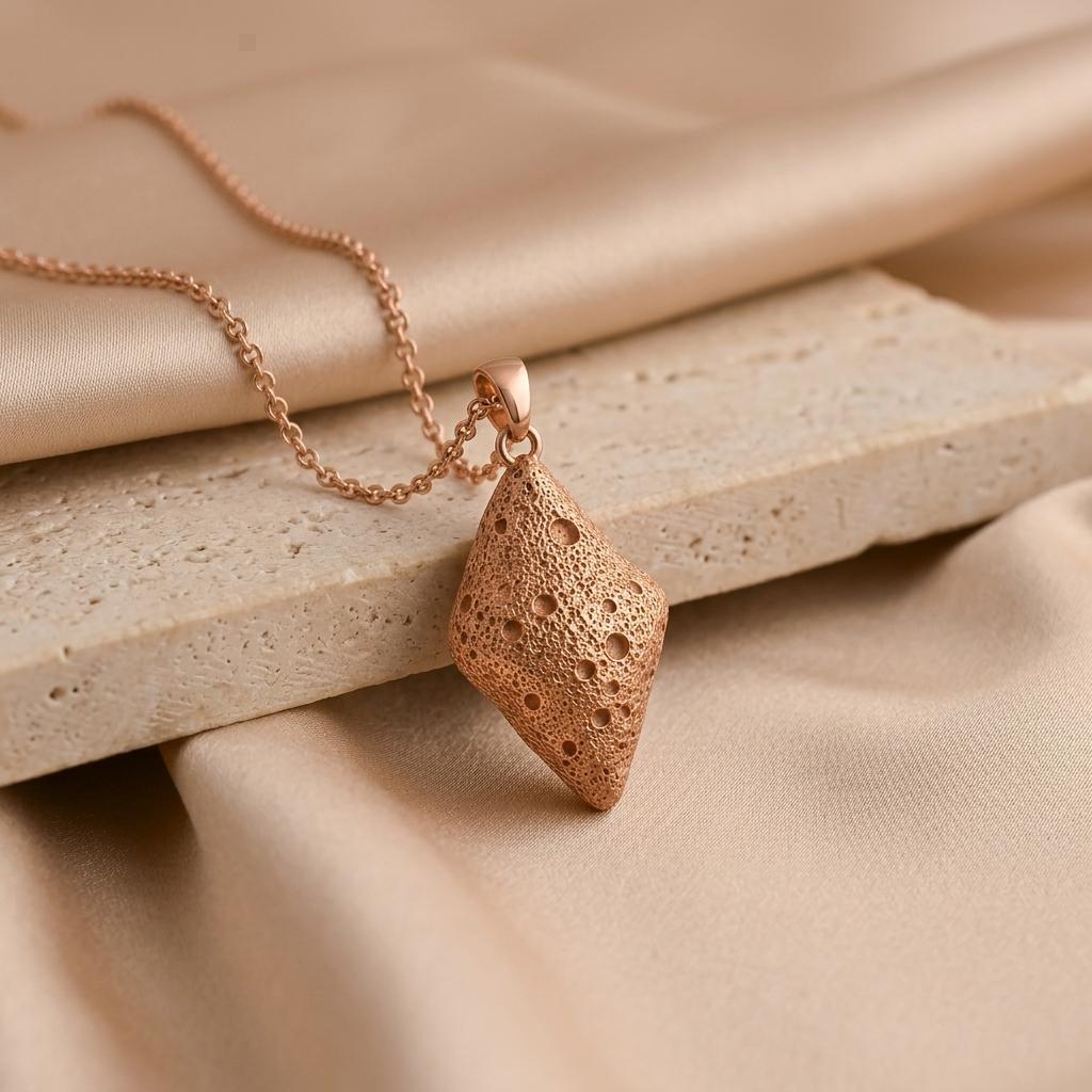 Davida Asteroid Pendant Necklace | 925 Sterling Silver | Celestial Textured Design | Unique Statement Gift