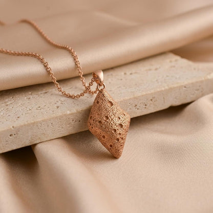 Davida Asteroid Pendant Necklace | 925 Sterling Silver | Celestial Textured Design | Unique Statement Gift