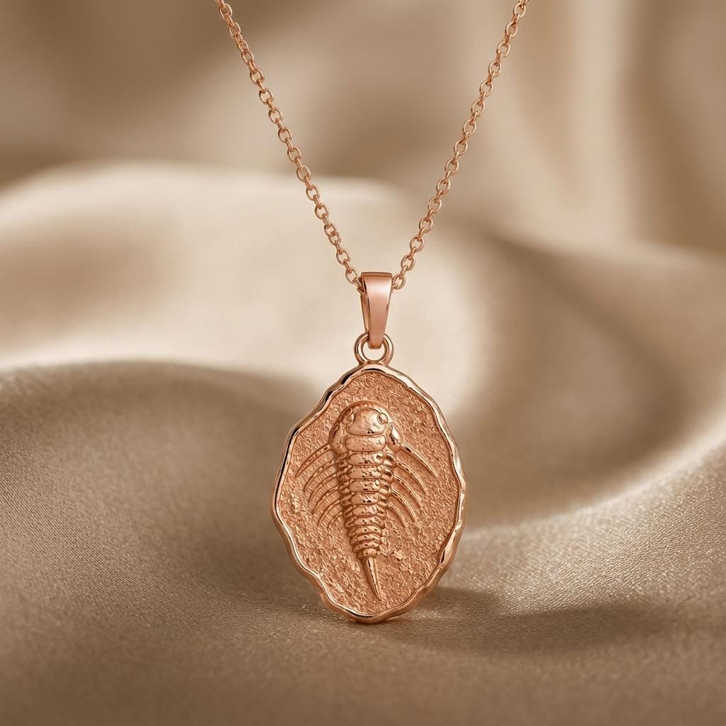 Eurypterid Fossil Pendant Necklace | 925 Sterling Silver | Paleontology Inspired | Unique Science Gift