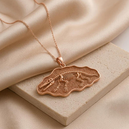 Ambulocetus Fossil Pendant | 925 Sterling Silver | Paleontology Inspired | Gift for Science Lovers