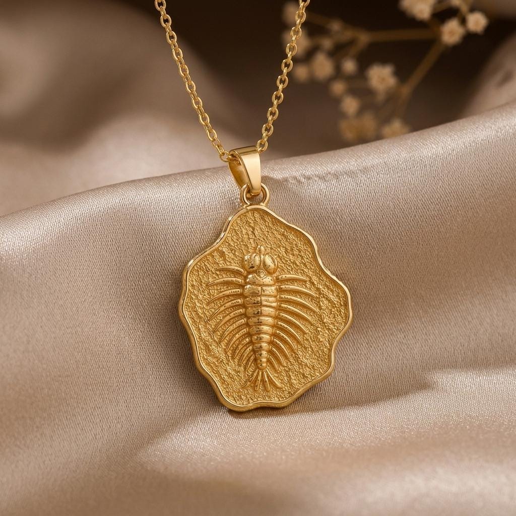 Marella Fossil Pendant Necklace | 925 Sterling Silver | Ancient Fossil Theme | Thoughtful Gift for Her