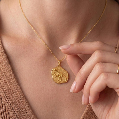 Velociraptor Fossil Pendant | 925 Sterling Silver | Paleontology Theme | Unique Present