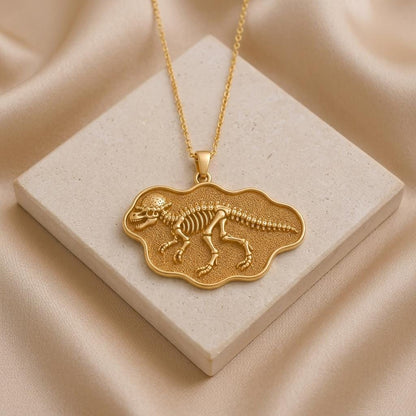 Pachycephalosaurus Fossil Pendant Necklace | 925 Sterling Silver | Prehistoric Fossil Design | Unique Science Lover Gift