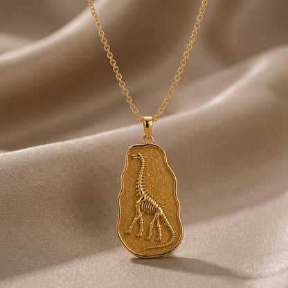 Argentinosaurus Fossil Pendant Necklace | 925 Sterling Silver | Paleontology Theme | Science Lover Gift