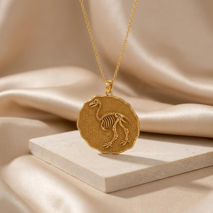 Aepyornis Fossil Pendant Necklace | 925 Sterling Silver | Paleontology Theme | Science Lover Gift