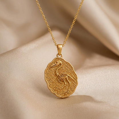 Hesperornis Fossil Pendant | 925 Sterling Silver | Prehistoric Fossil Theme | Unique Science Gift