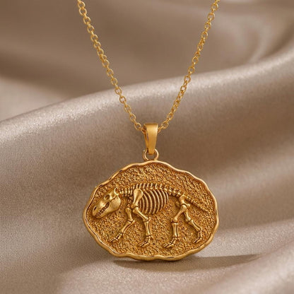 Moeritherium Fossil Pendant | 925 Sterling Silver | Prehistoric Animal Theme | Unique Science Gift