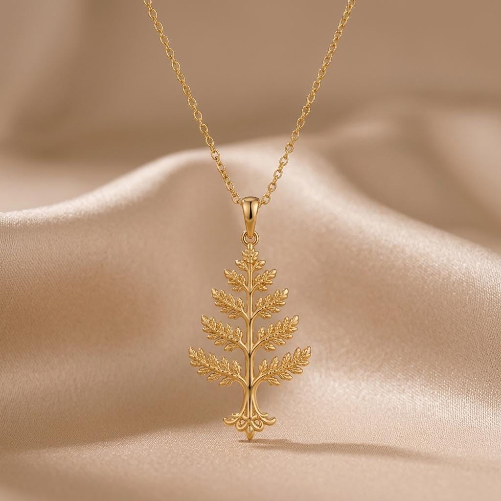 Cedar Crest Necklace | 925 Sterling Silver | Nature Inspired Tree | Thoughtful Nature Gift