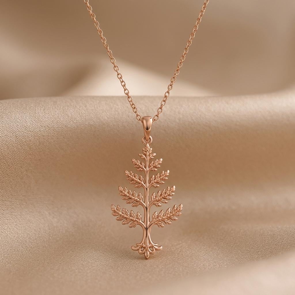 Cedar Crest Necklace | 925 Sterling Silver | Nature Inspired Tree | Thoughtful Nature Gift
