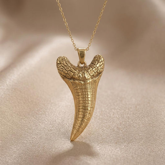 Dakosaurus Tooth Pendant | 925 Sterling Silver | Paleontology Inspired | For Dinosaur Lovers