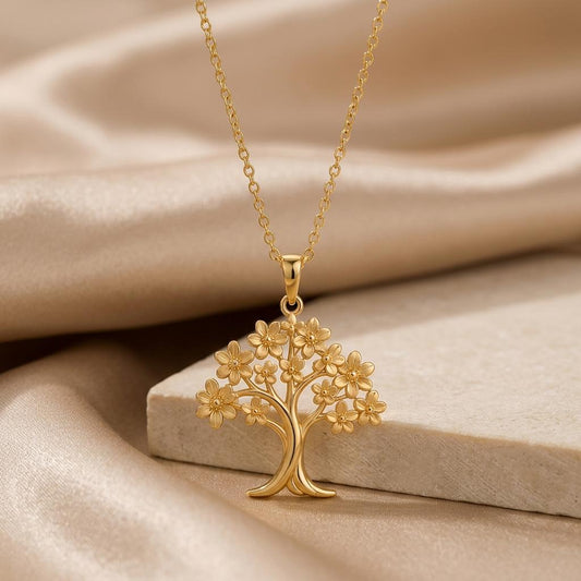 Orchid Tree Pendant | 925 Sterling Silver | Floral Tree Design | Meaningful Gift for Her
