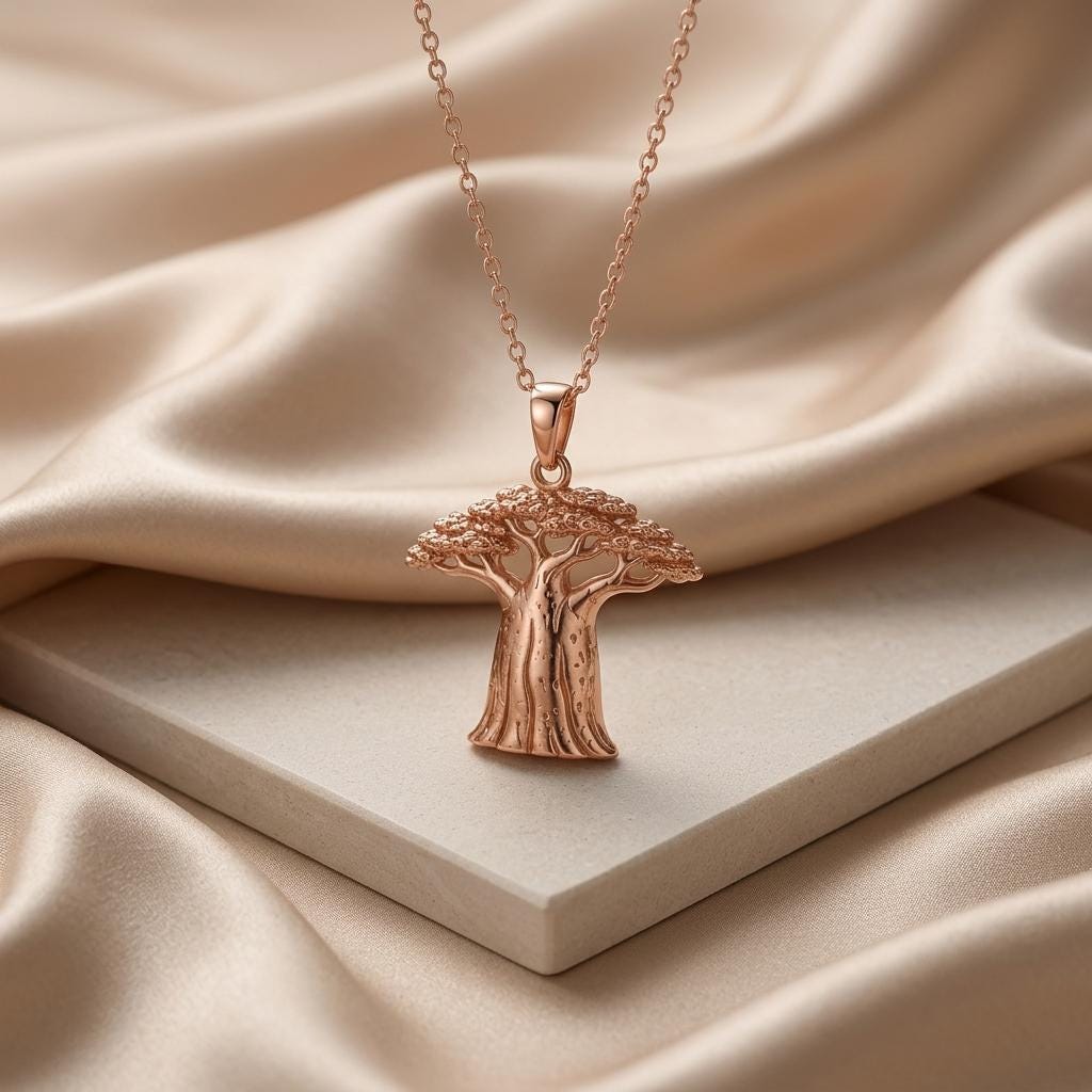 Baobab Spirit Pendant | 925 Sterling Silver | Nature Inspired Jewelry | Meaningful Gift